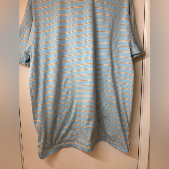Peter Millar Men’s Blue Orange Striped 100% Cotton Short Sleeves Polo Shirt L - Picture 11 of 12